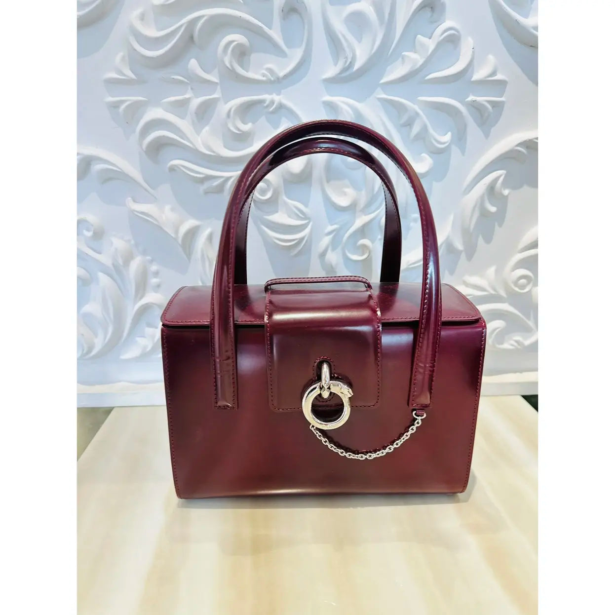 Panthère leather handbag