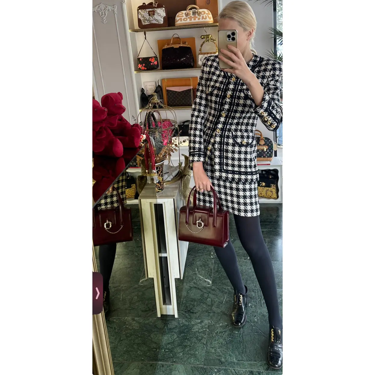 Panthère leather handbag