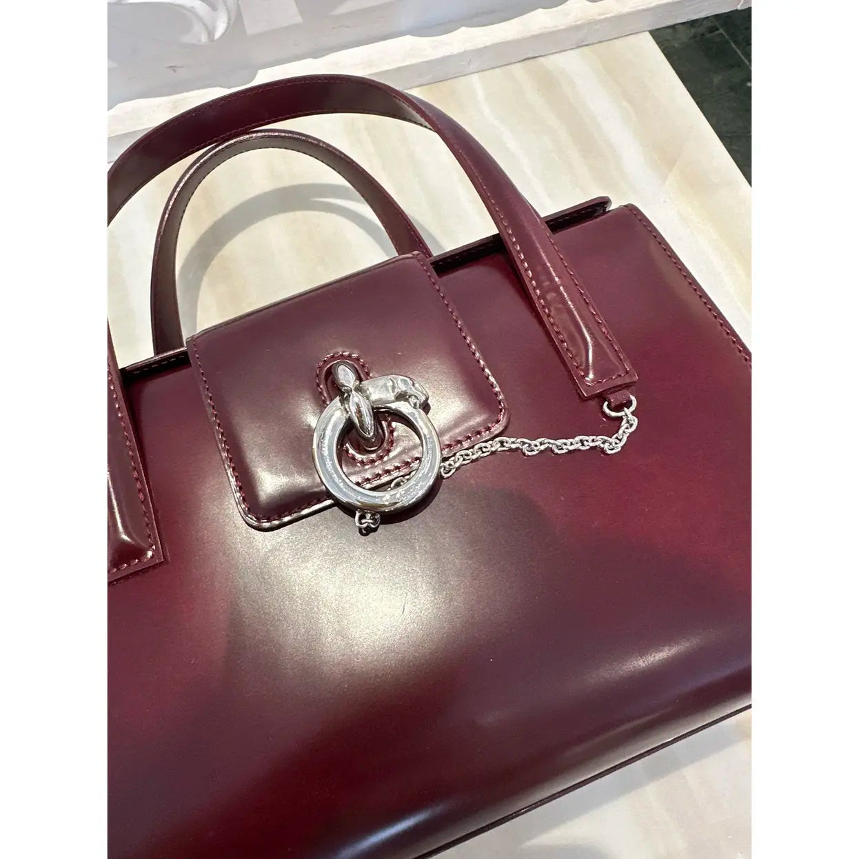 Panthère leather handbag