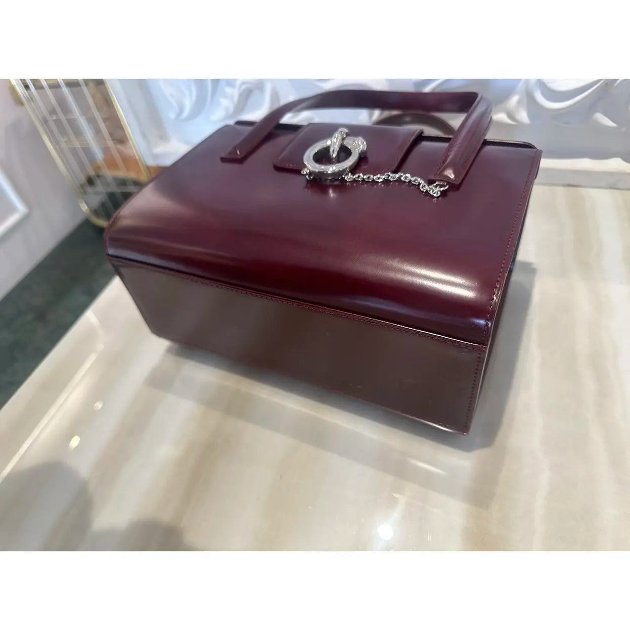 Panthère leather handbag