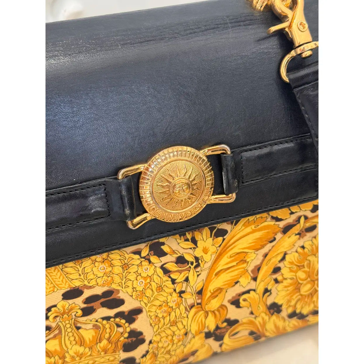 Rare vintage iconic medusa baroque Gianni Versace 2way Kelly bag