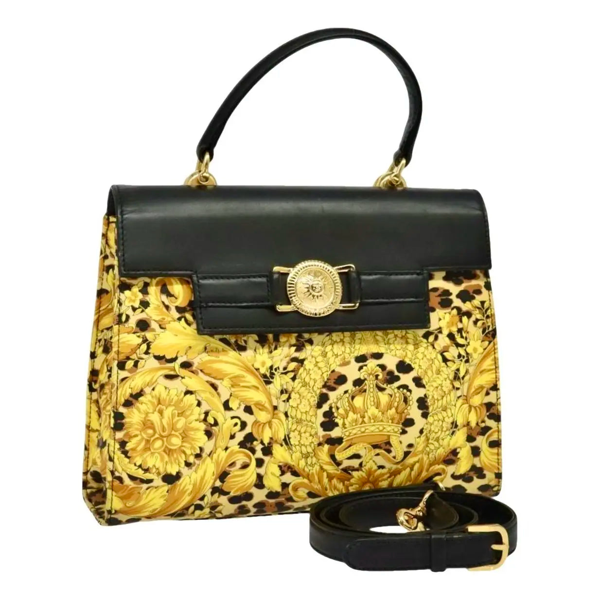 Rare vintage iconic medusa baroque Gianni Versace 2way Kelly bag