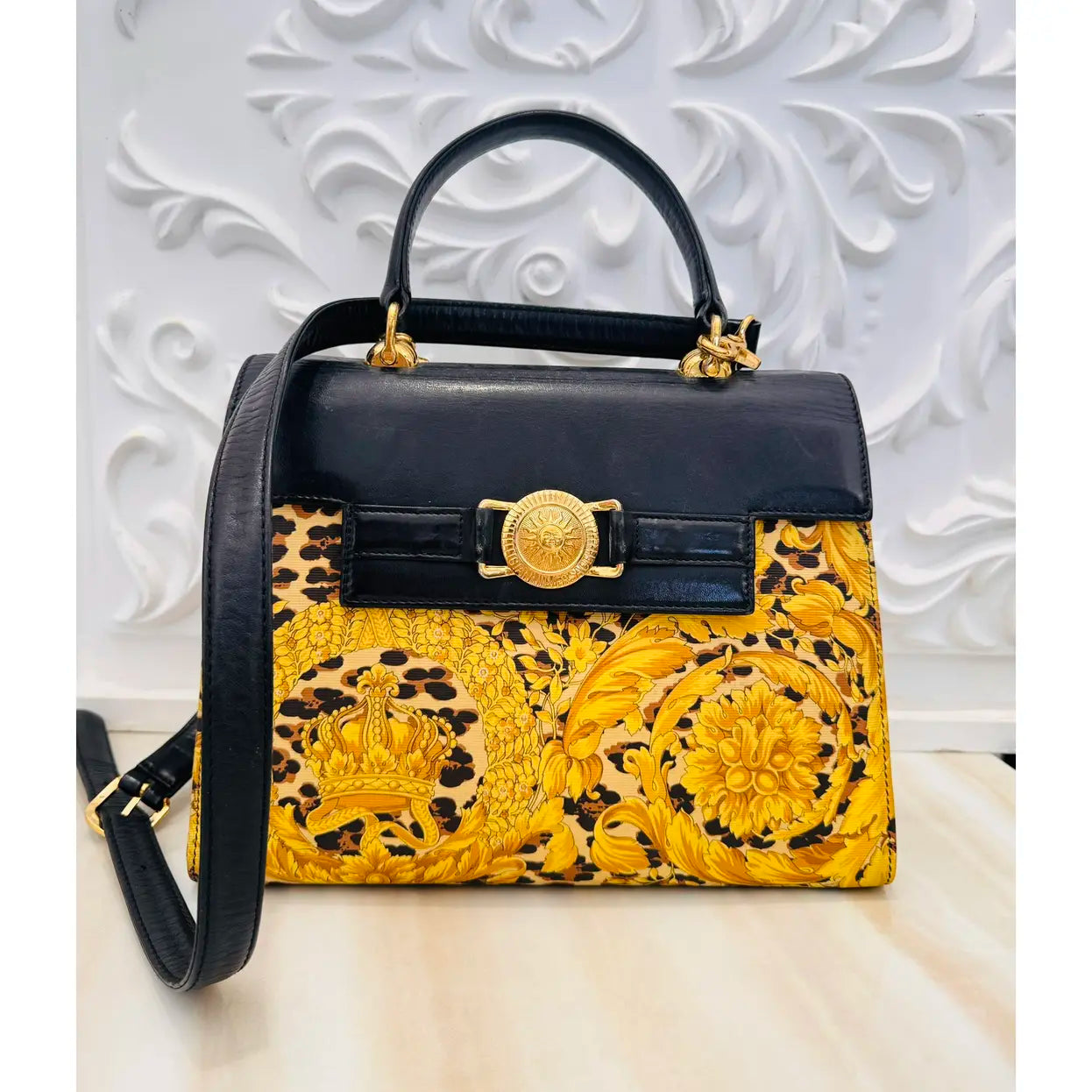 Rare vintage iconic medusa baroque Gianni Versace 2way Kelly bag