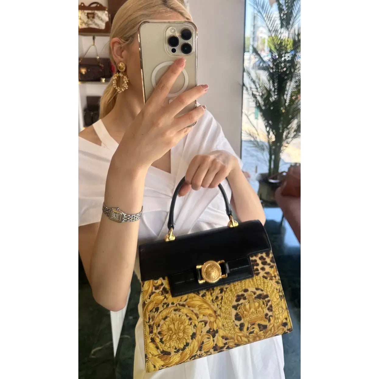 Rare vintage iconic medusa baroque Gianni Versace 2way Kelly bag