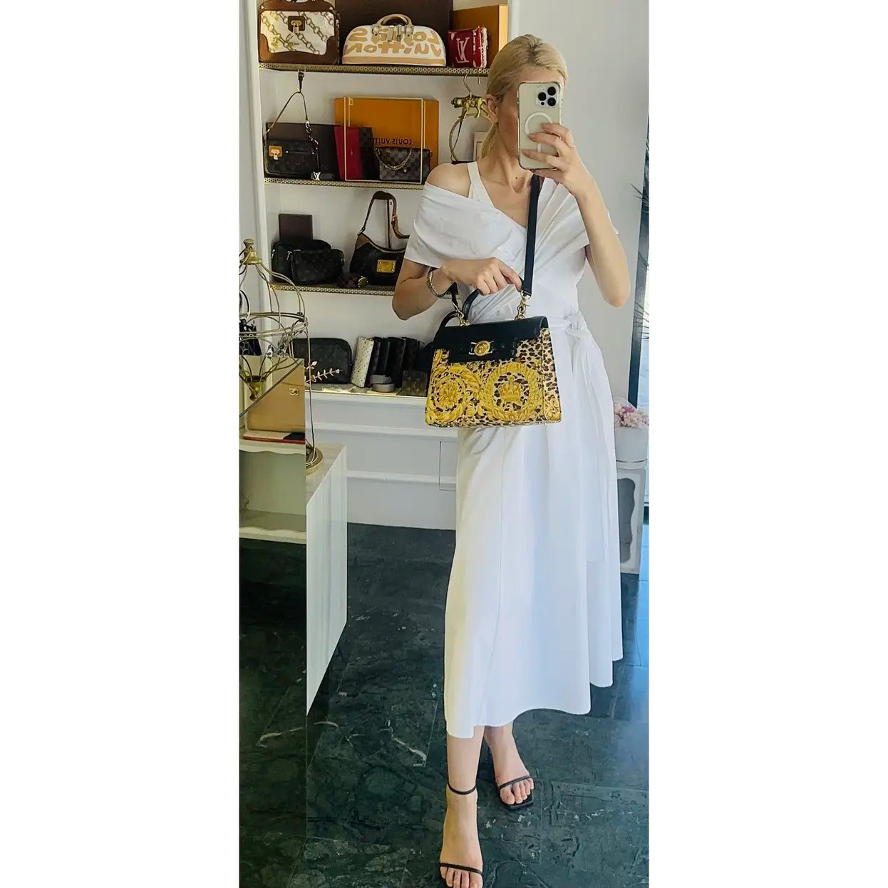 Rare vintage iconic medusa baroque Gianni Versace 2way Kelly bag