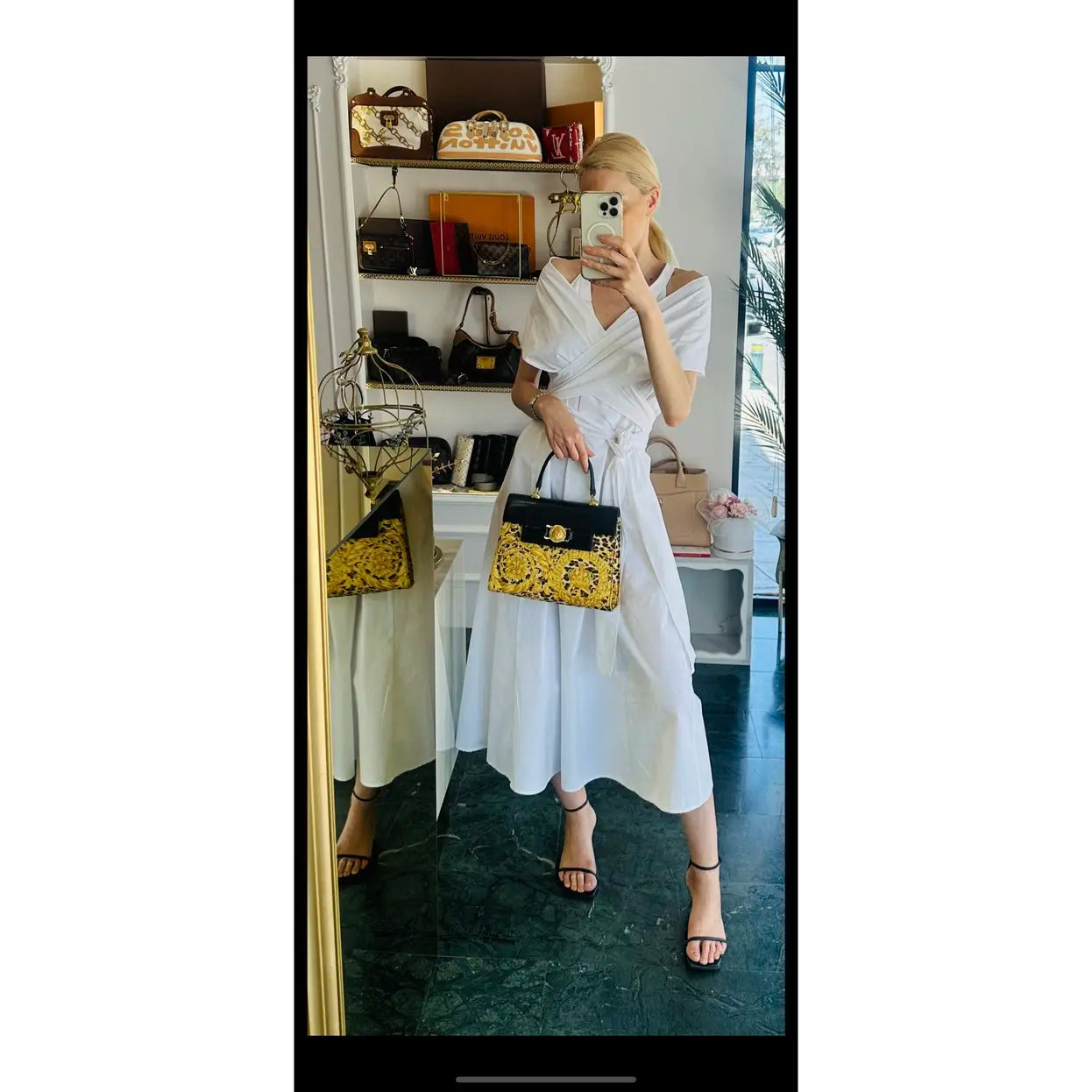 Rare vintage iconic medusa baroque Gianni Versace 2way Kelly bag