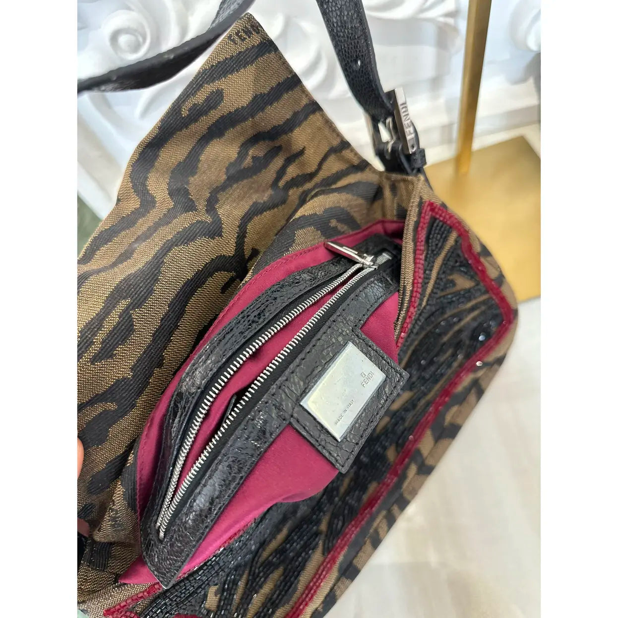 Baguette glitter handbag