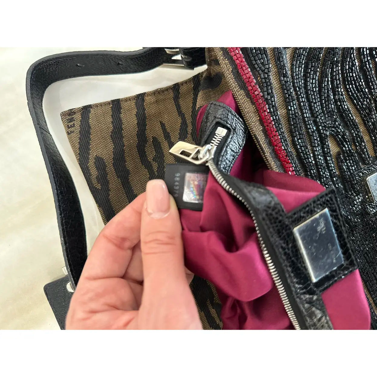 Baguette glitter handbag