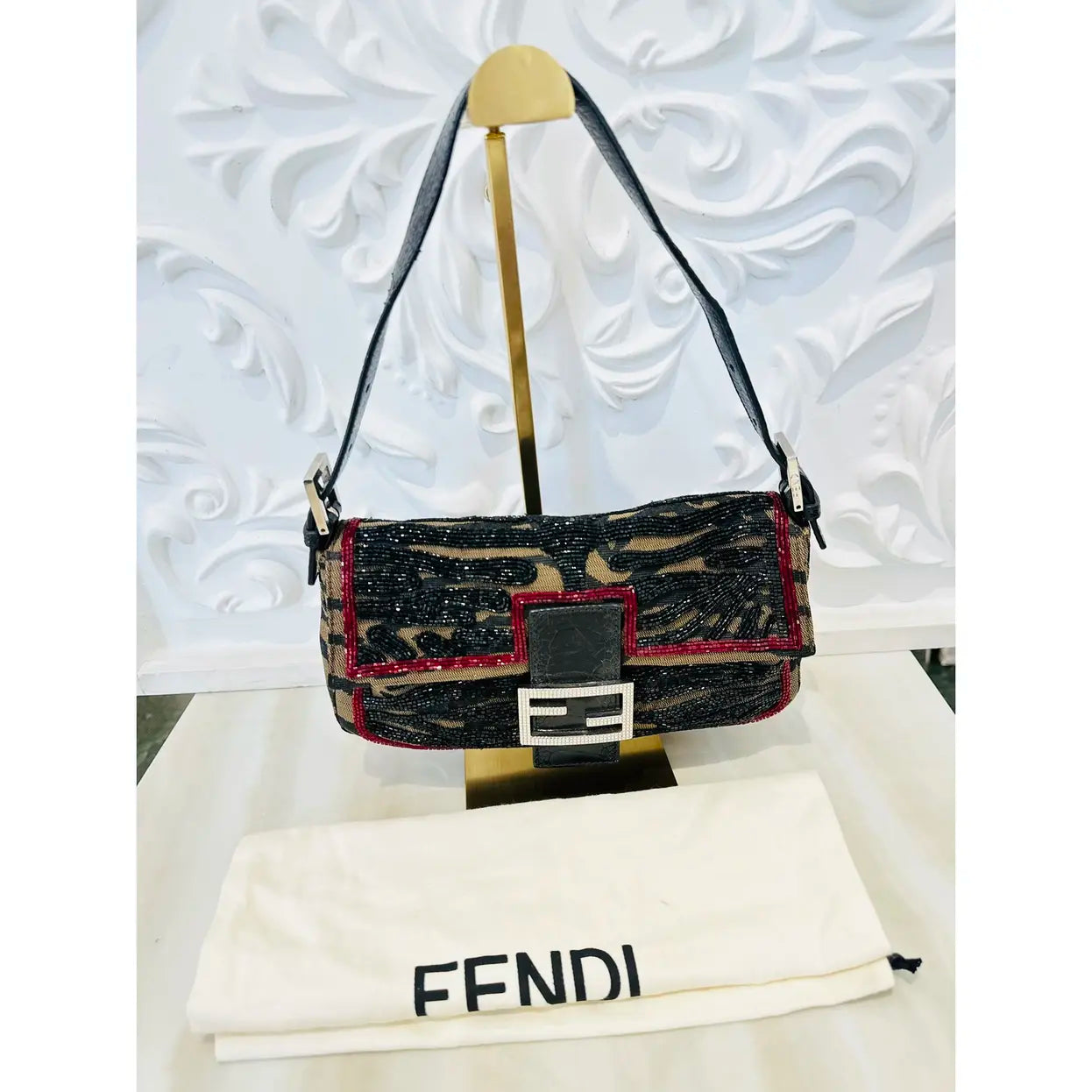 Baguette glitter handbag