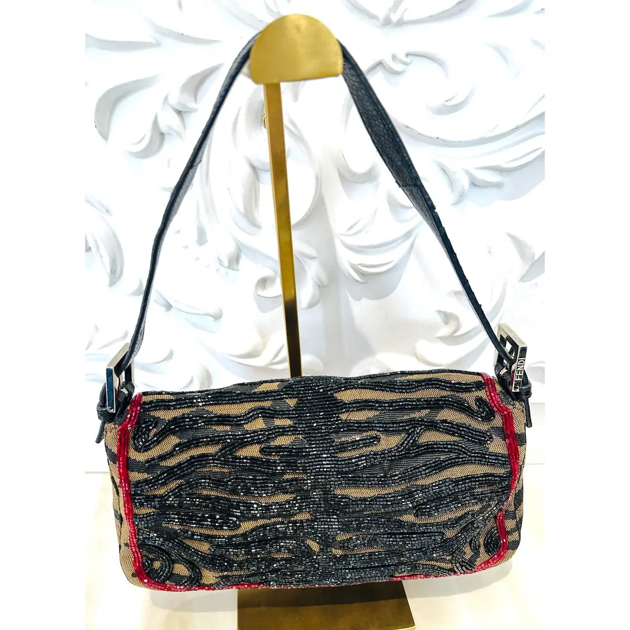 Baguette glitter handbag