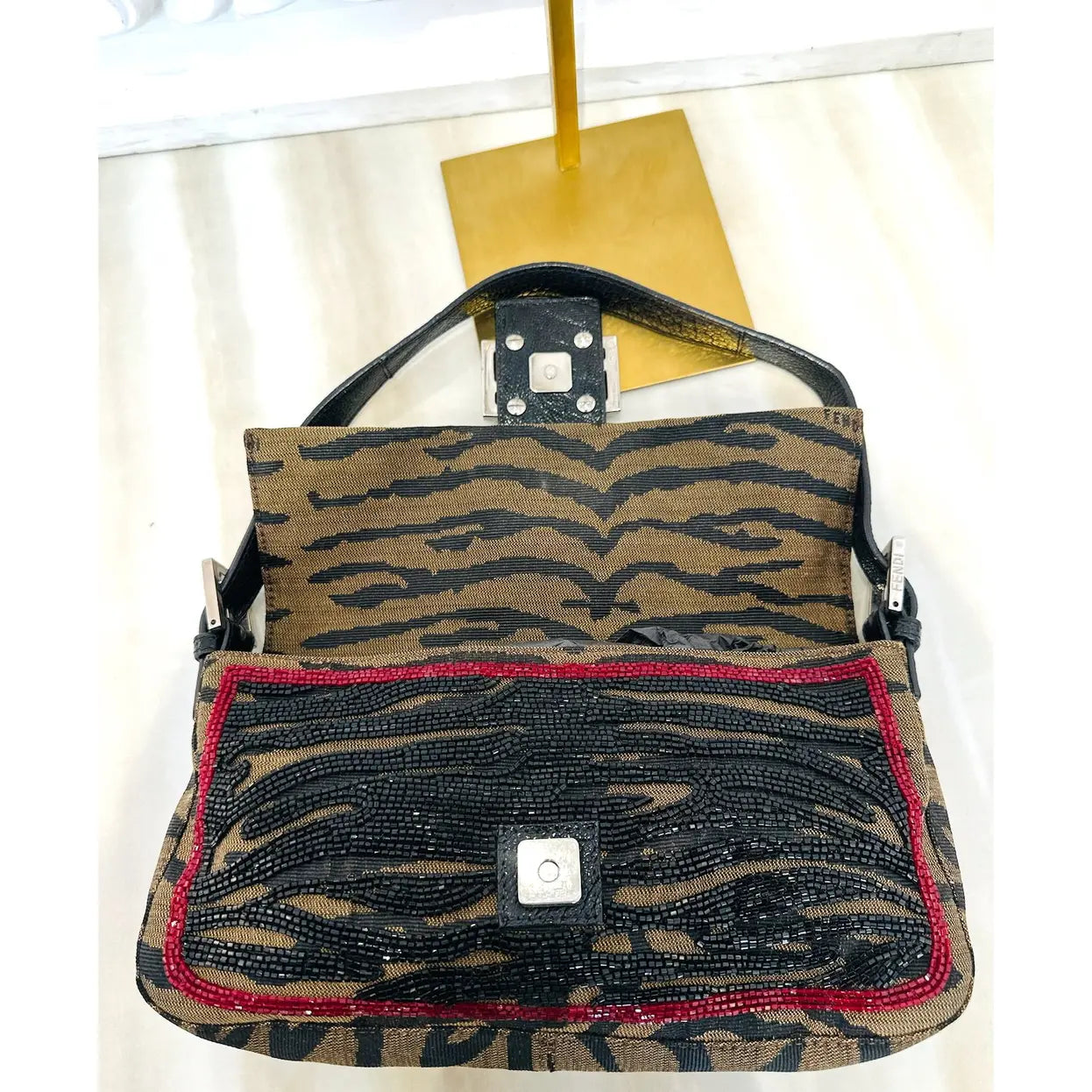 Baguette glitter handbag