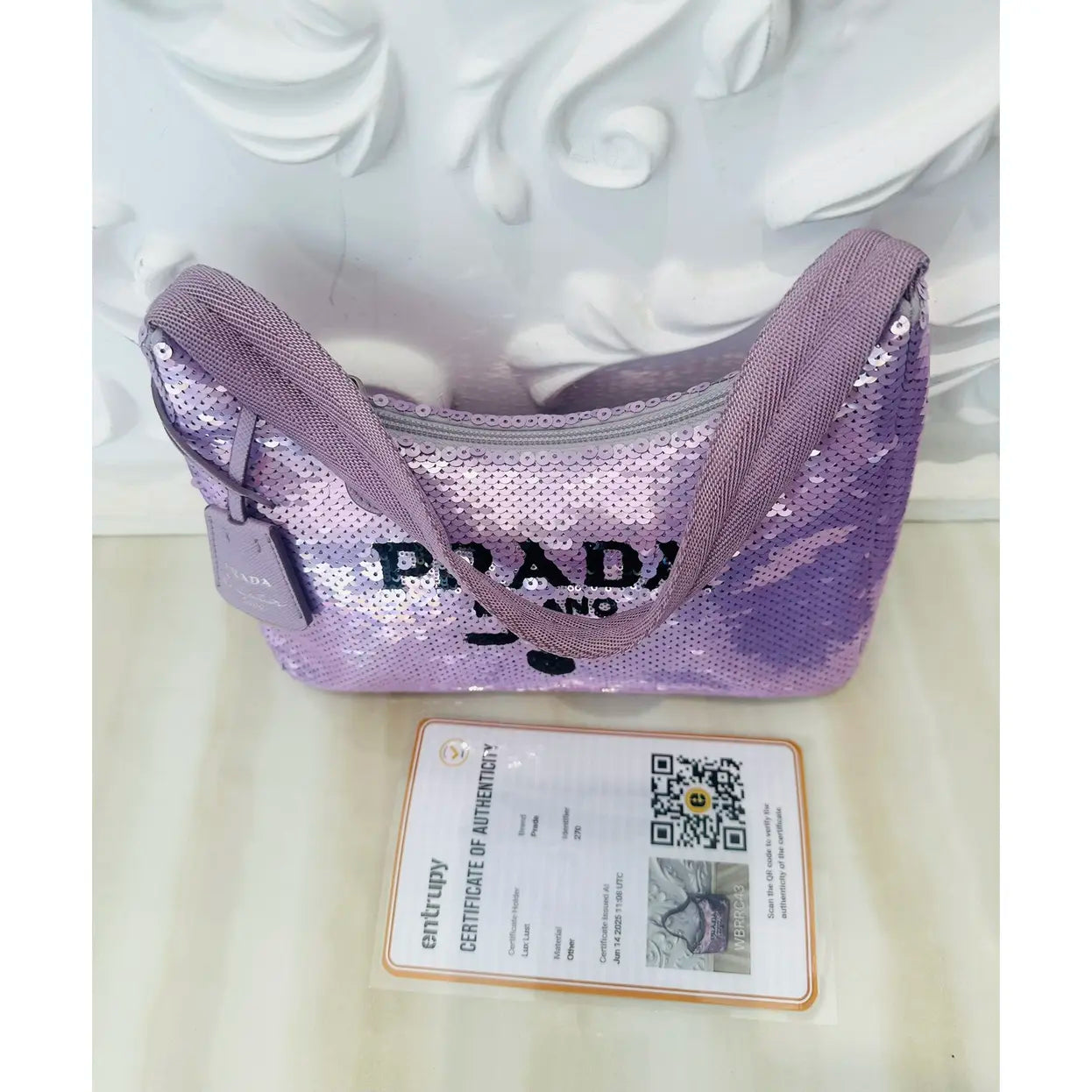 Prada Re-Edition 2000 glitter handbag
