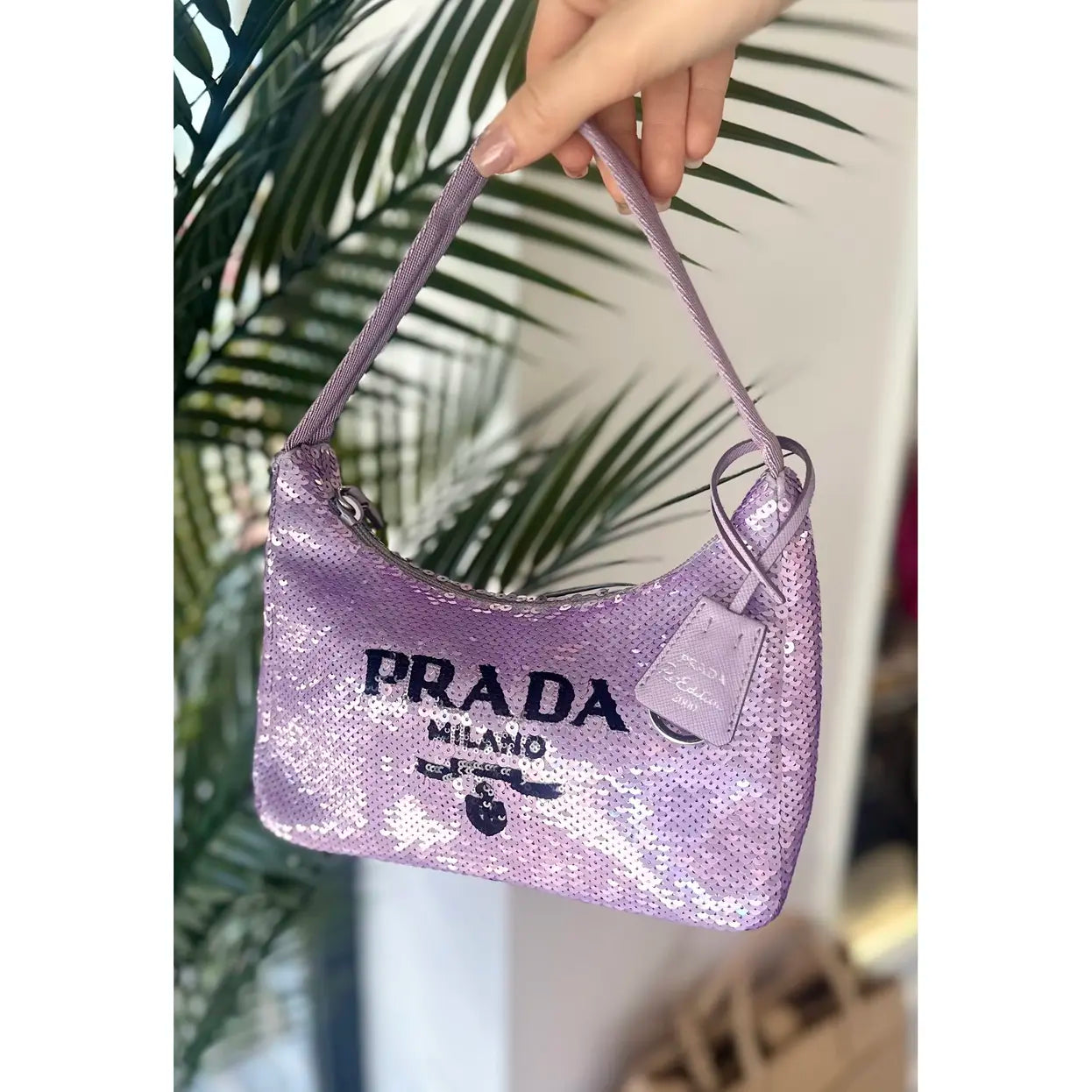 Prada Re-Edition 2000 glitter handbag