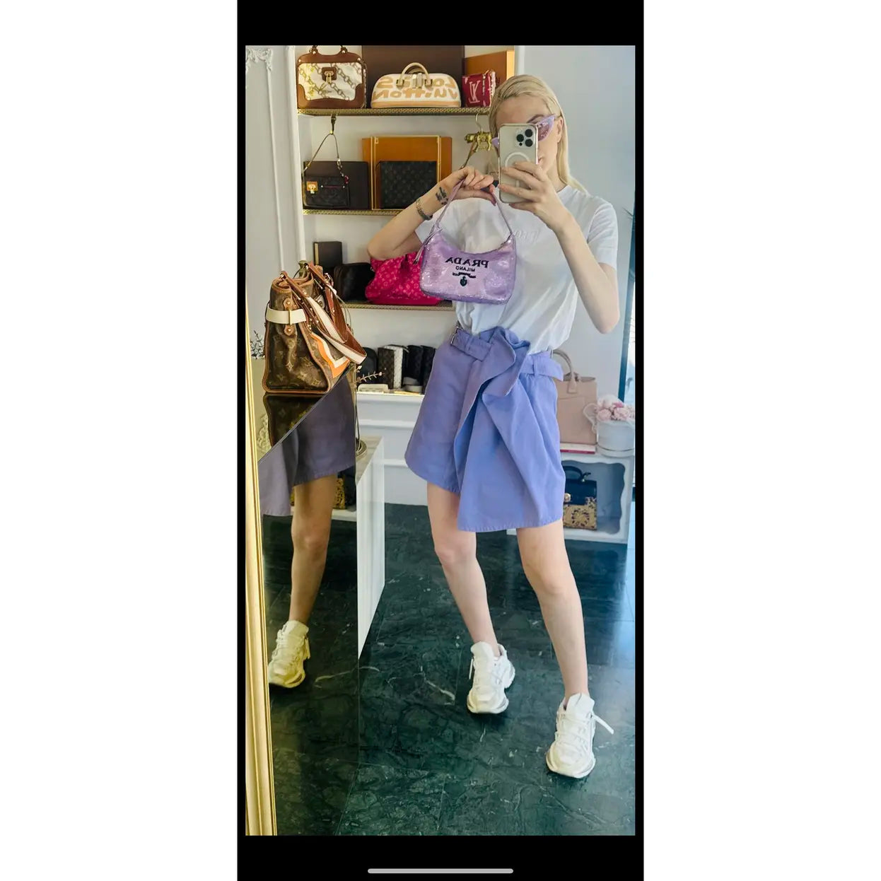 Prada Re-Edition 2000 glitter handbag
