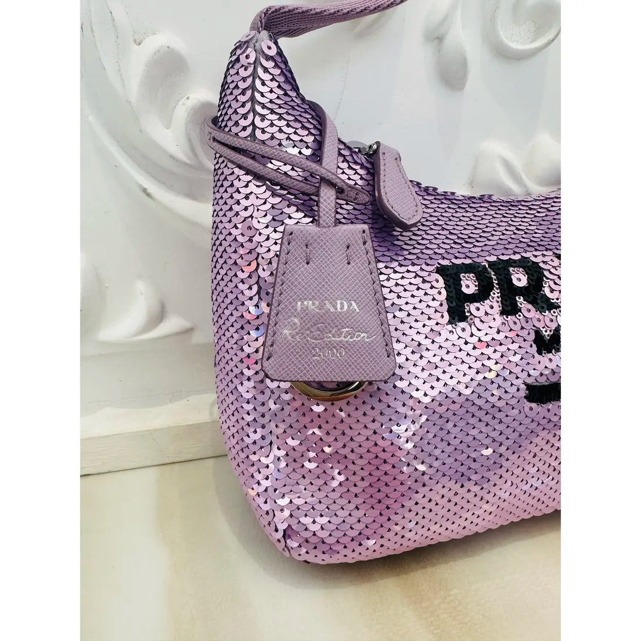 Prada Re-Edition 2000 glitter handbag