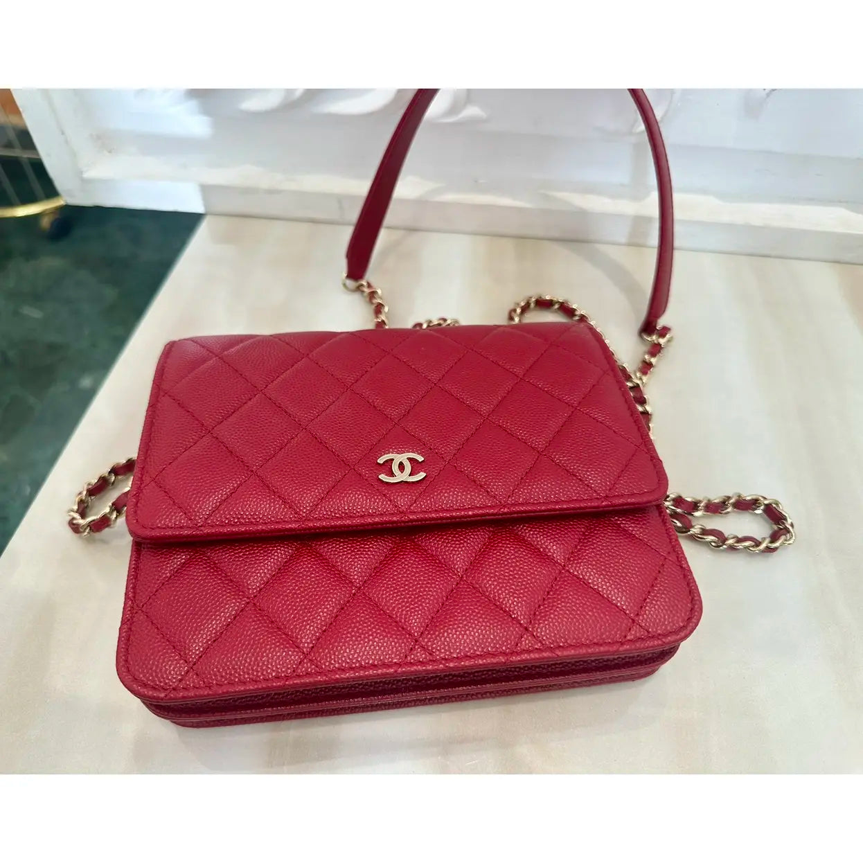 Wallet On Chain Timeless/Classique leather crossbody bag